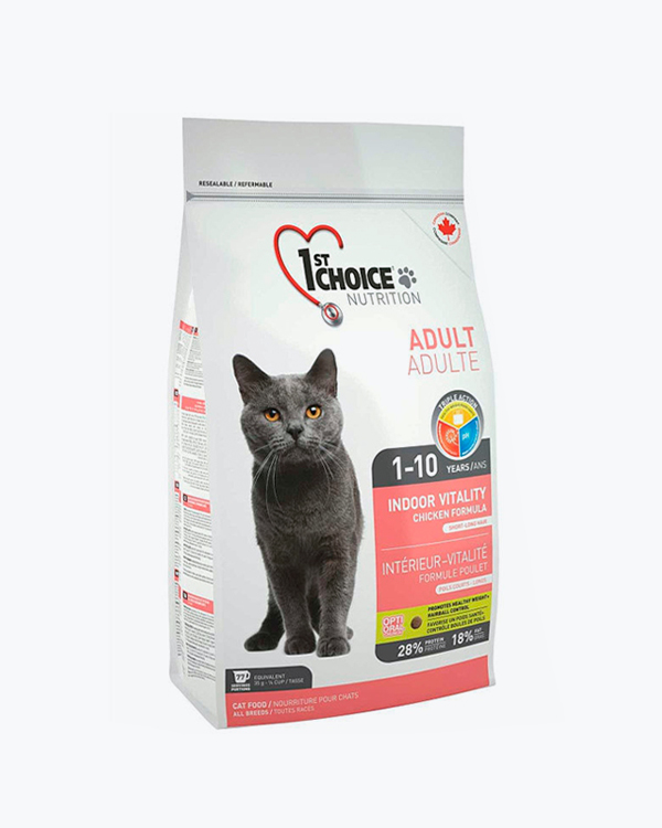 Сухой корм 1st Choice Indoor Vitality, для домашних котов, курица, 5.44 кг