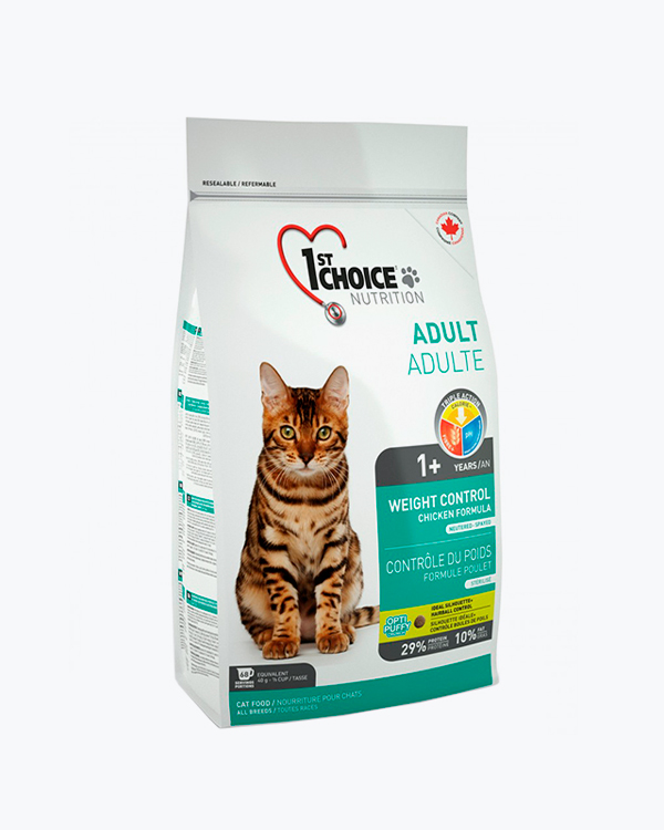 Сухой корм 1st Choice Weight Control, для контроля веса котов, курица, 5.44 кг