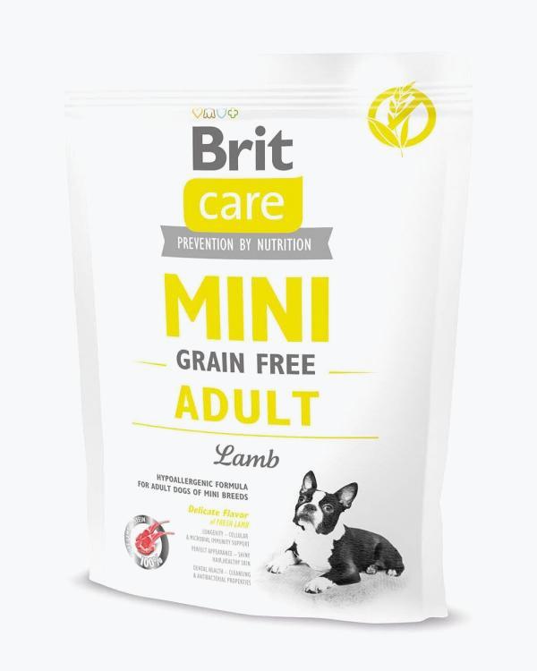 Сухой корм Brit Care Grain Free Mini Adult Lamb для взрослых собак миниатюрных пород с ягненком, 400 г
