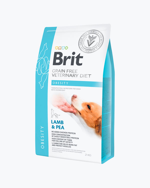 Сухий корм для собак, для зниження ваги Brit GF Veterinary Diet Obesity 2 кг (ягня)