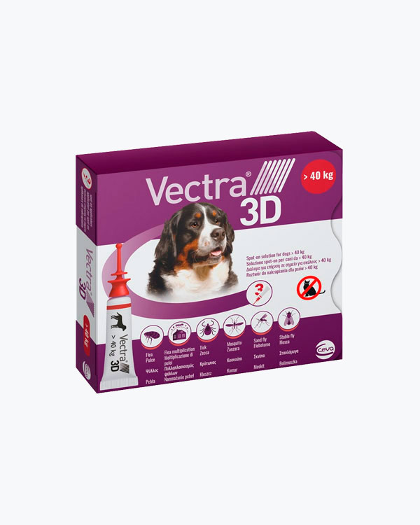 Капли Ceva Vectra 3D — инсектоакарицидные для собак весом более 40 кг (1 пипетка)