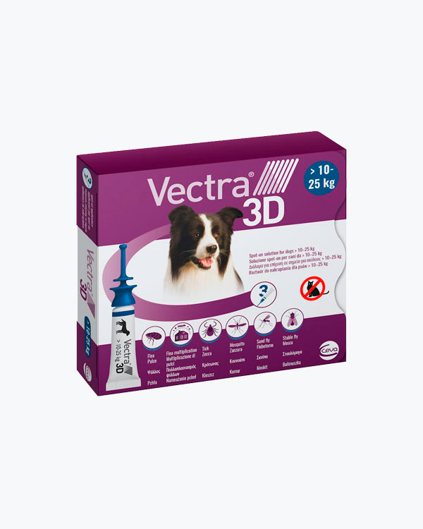Краплі Ceva Vectra 3D - інсектоакарицидні для собак вагою від 10-25 кг (1 піпетка)