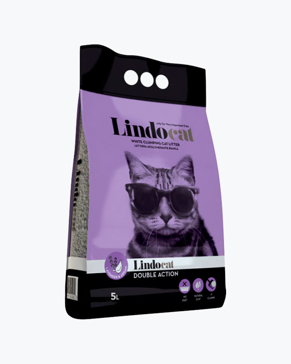 Наповнювач Lindocat Double Action, бентонітовий для котячого туалету, аромат лаванди та аргани, 5 л