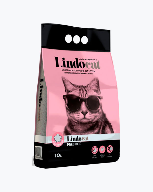 Наповнювач Lindocat Prestige, бентонітовий для котячого туалету, аромат дитячої присипки, 10 л