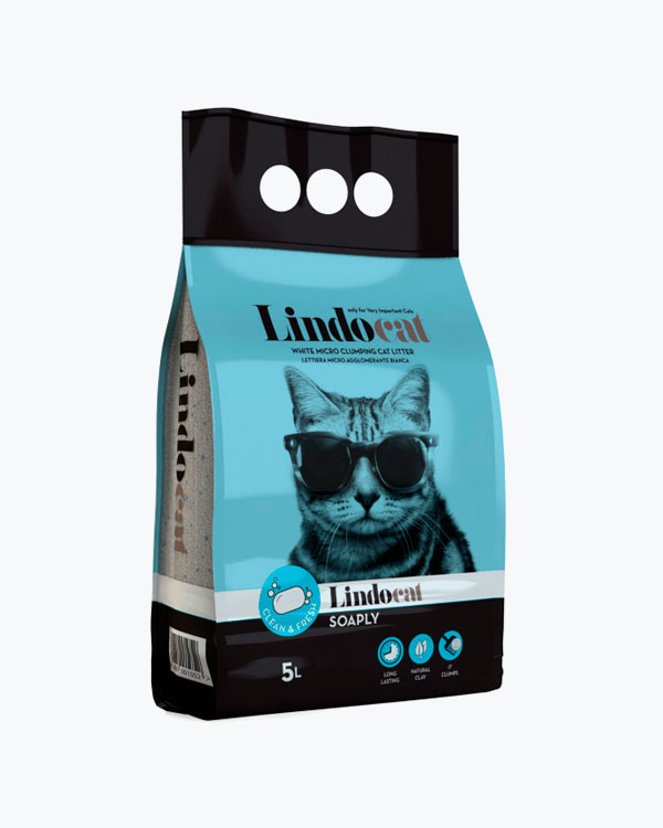Наповнювач Lindocat Soaply, бентонітовий для котячого туалету, аромат мила, 5 л