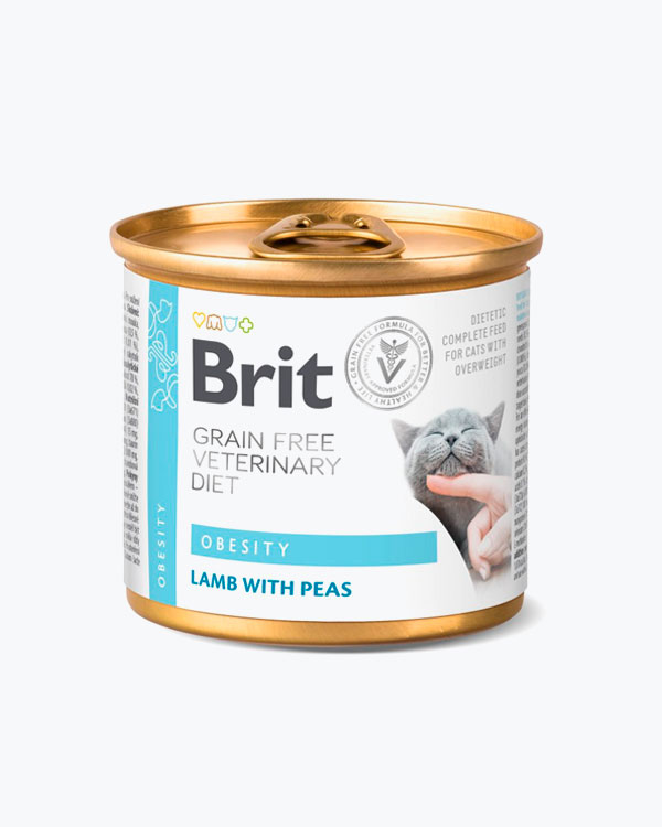 Вологий корм для кішок Brit VetDiets Cans Obesity, при ожирінні та надмірній вазі, 200 г