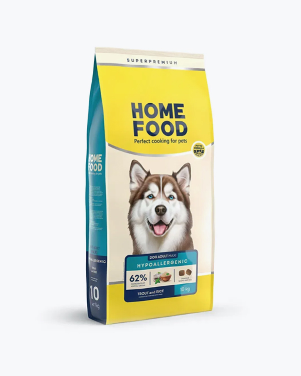 Сухий корм для дорослих собак середніх порід Home Food гіпоалергенний, форель з рисом, 10 кг