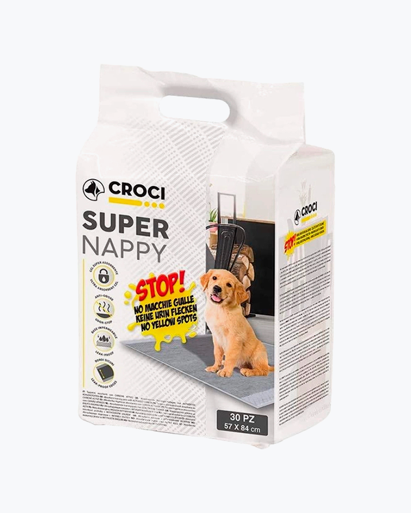 Пелюшки для собак CROCI SUPER NAPPY Activated Carbon з активованим вугіллям, 84*57см, 30 шт/упаковка