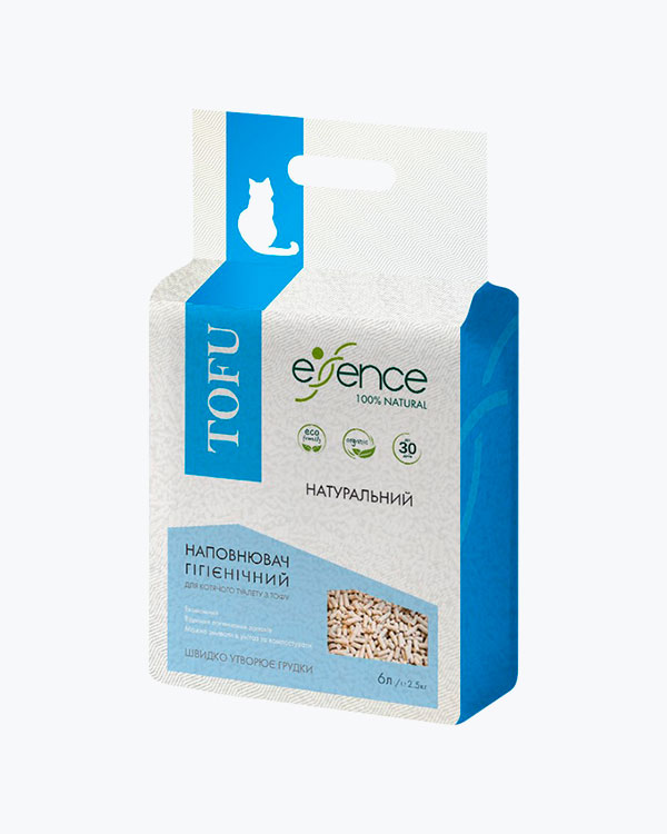 Наповнювач Essence для котячого туалету, з тофу, натуральний аромат, 6 л