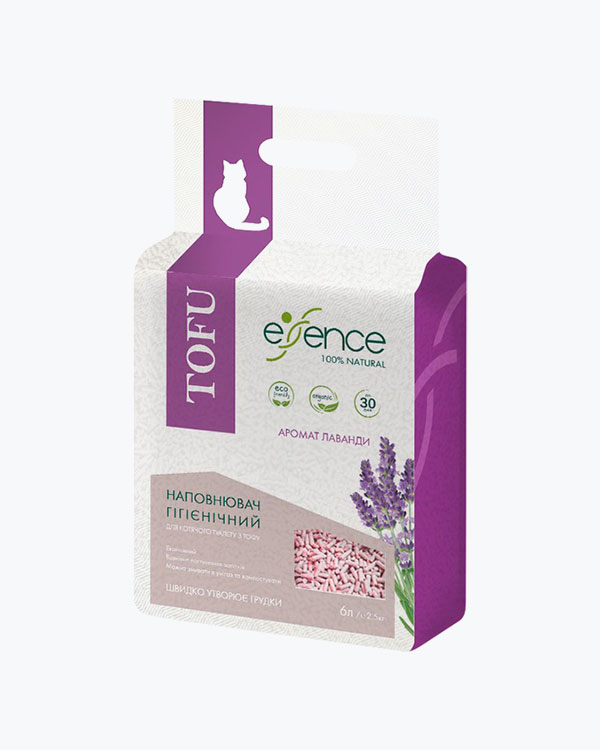 Наповнювач Essence для котячого туалету з тофу, з ароматом лаванди, 6 л