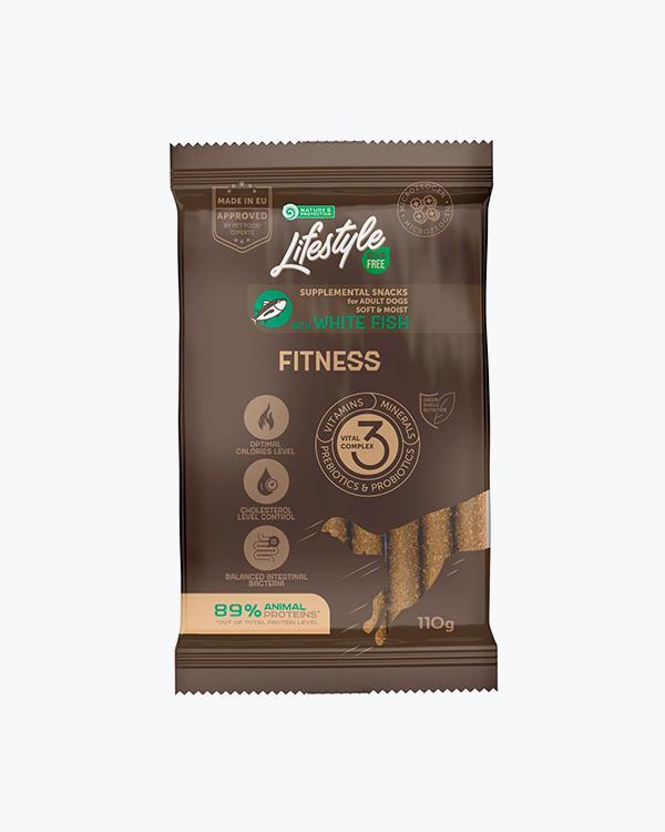 Ласощі Nature's Protection Lifestyle Grain Free White Fish Fitness, з білою рибою для активних дорослих собак усіх порід, 110 г