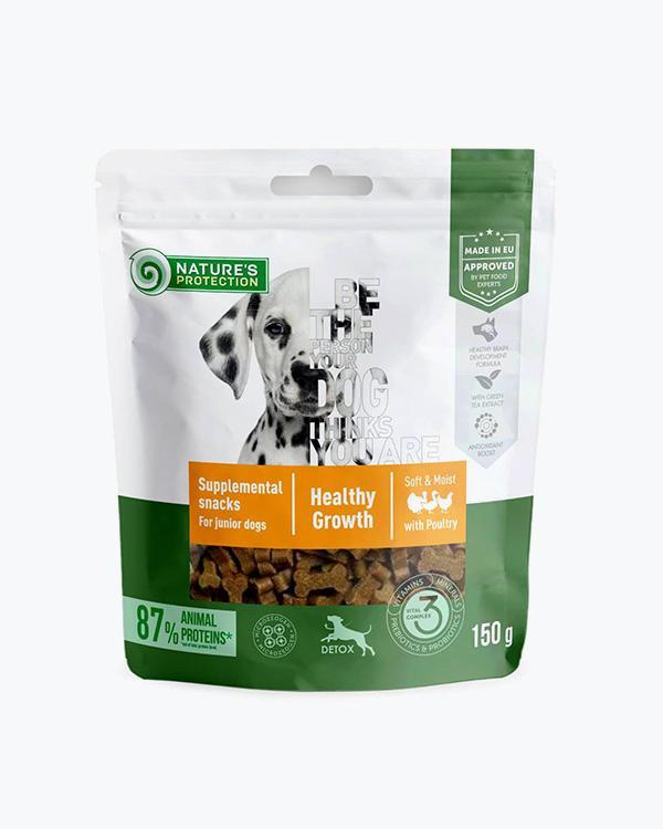Ласощі для цуценят Nature's Protection Poultry Healthy Growth з м'ясом птиці, 150 г