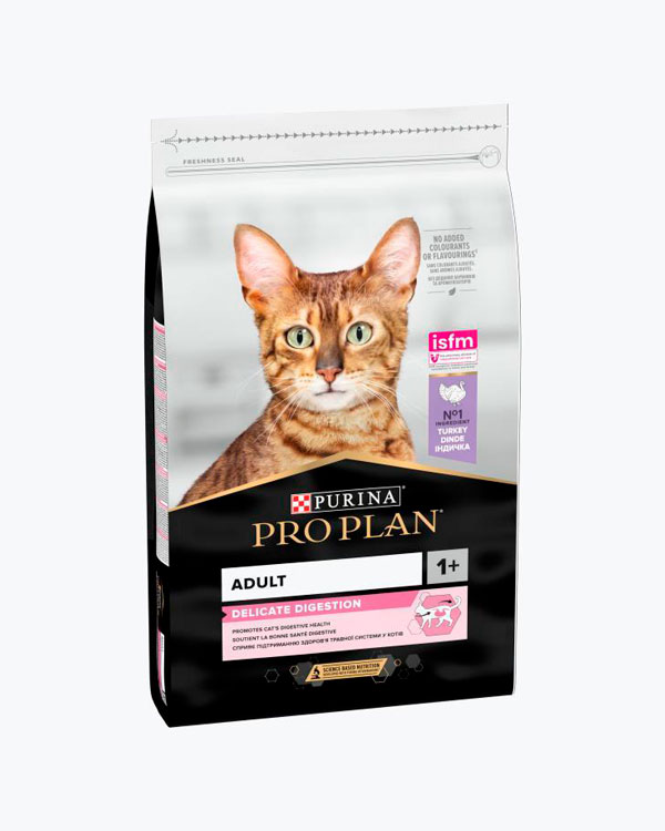 Сухой корм PURINA PRO PLAN Delicate Digestion, для кошек с чувствительным пищеварением, с индейкой, 10 кг