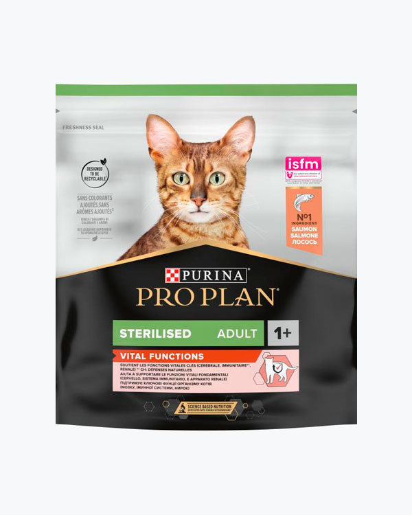 Сухий корм PURINA PRO PLAN Sterilised Adult 1+ Vital Functions для кішок після стерилізації, з лососем, 400 г