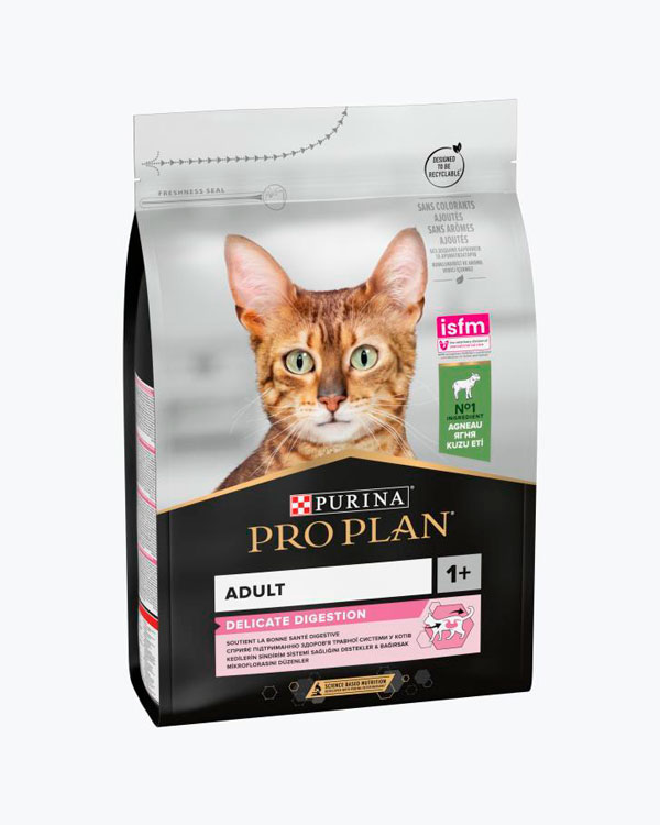 Сухой корм PURINA PRO PLAN Delicate Digestion, для кошек с чувствительным пищеварением, с ягненком, 3 кг