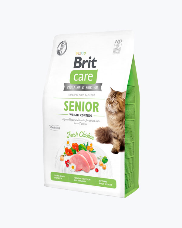 Сухий корм Brit Care Senior Weight Control для кішок з надмірною вагою, курка, 2 кг