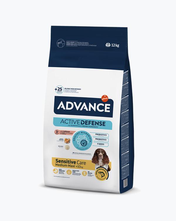 Сухий корм Advance Med/Maxi Sensitive, для собак середніх і великих порід з чутливим шлунком, лосось з рисом, 12 кг