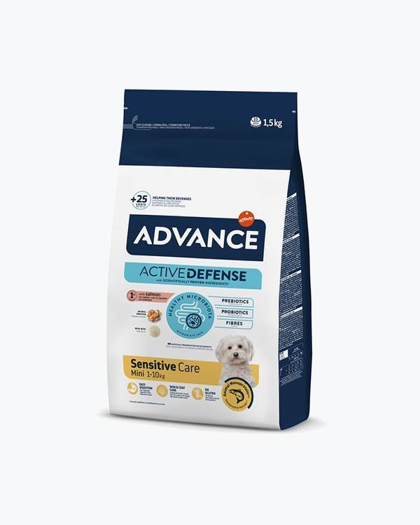 Сухий корм Advance Mini Sensitive, для собак дрібних порід з чутливим шлунком, лосось з рисом, 1.5 кг