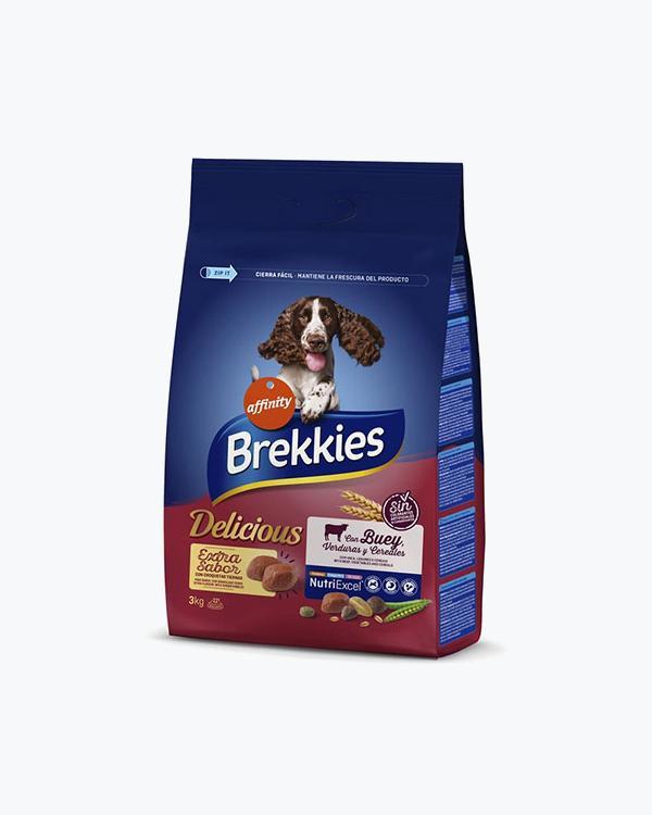 Сухий корм Brekkies Dog Delicious Meat, для собак, яловичина, 3 кг