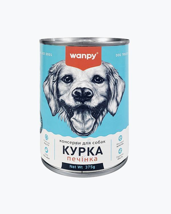 Вологий корм WANPY Chicken & Liver, паштет з куркою та печінкою, 375 г