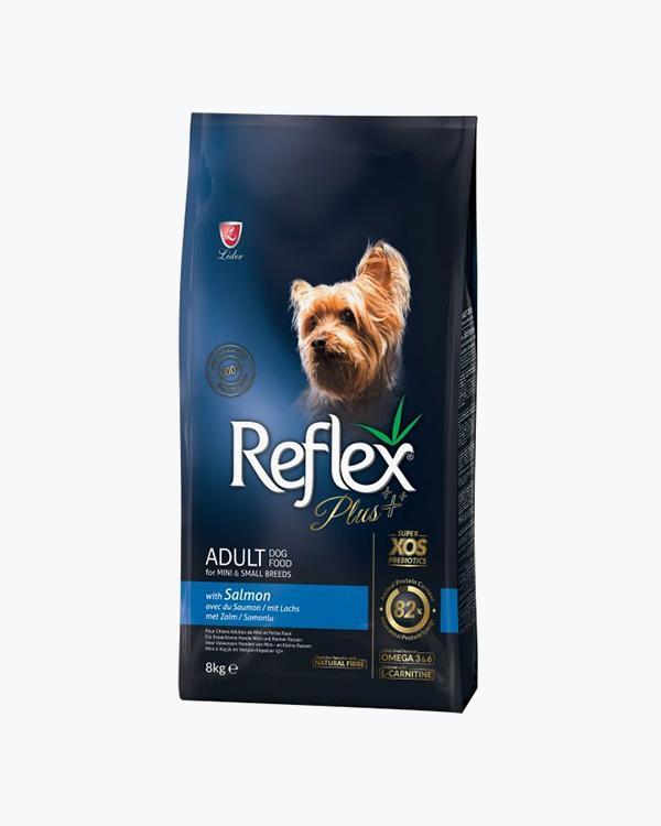 Полноценный и сбалансированный сухой корм для собак малых пород Reflex Plus с лососем 8 кг