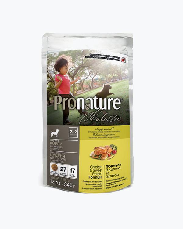 Сухий корм Pronature Holistic Puppy, для цуценят, курка з бататом, 340 г