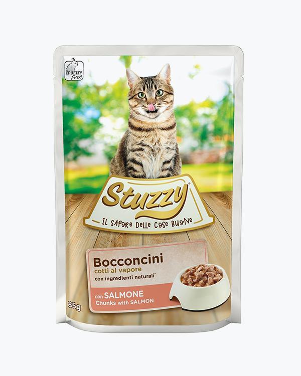 Вологий корм для кішок Stuzzy Cat Salmon з шматочками лосося в соусі, пауч 85 г