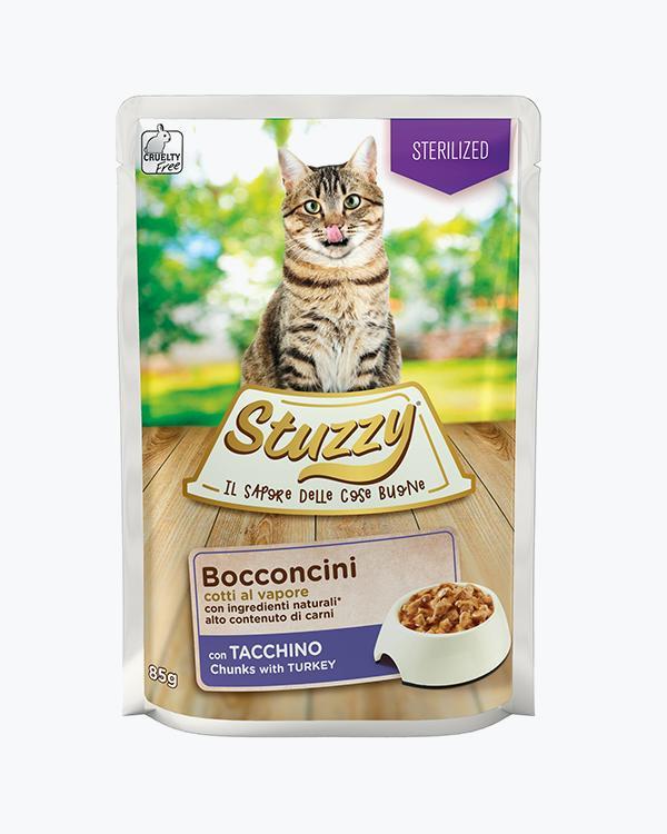 Вологий корм для стерилізованих кішок Stuzzy Cat Sterilized Turkey з шматочками індички в соусі, пауч 85 г