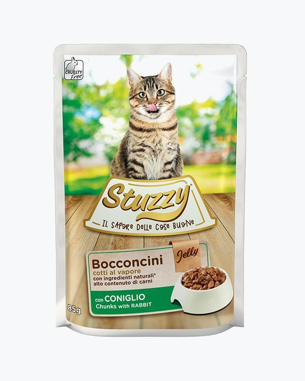 Вологий корм для кішок Stuzzy Cat Rabbit з шматочками кролика в желе, пауч 85 г