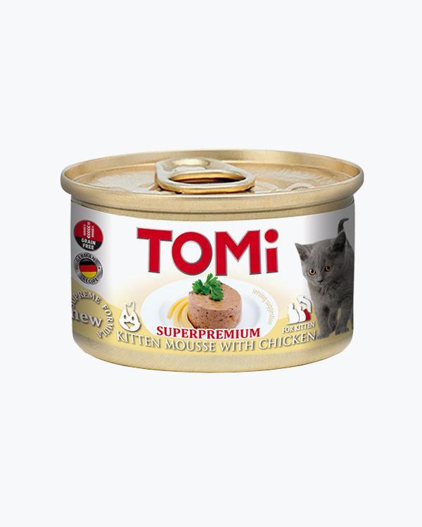 Консервы для котят TOMi For Kitten with Chicken нежный мусс с курицей, 85 г