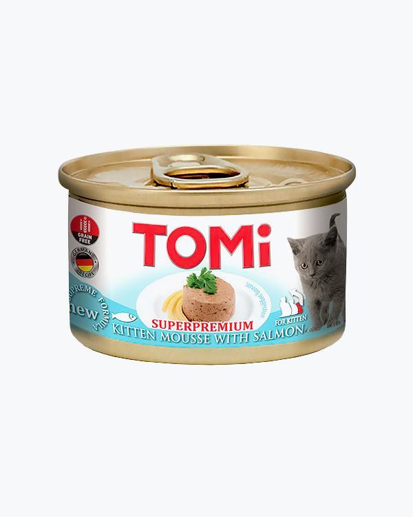 Консерви для кошенят TOMi For Kitten with Salmon ніжний мус з лососем, 85 г