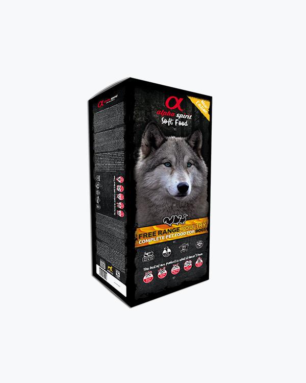 Напіввологий корм Alpha Spirit Free Range Poultry, для собак, птиця, 9 кг (45 шт по 200 г)