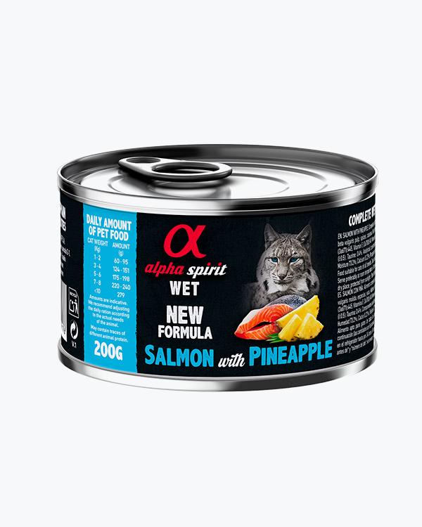 Консерви для дорослих котів Alpha Spirit Cat Salmon with Pineapple з лососем і ананасами, 200 г