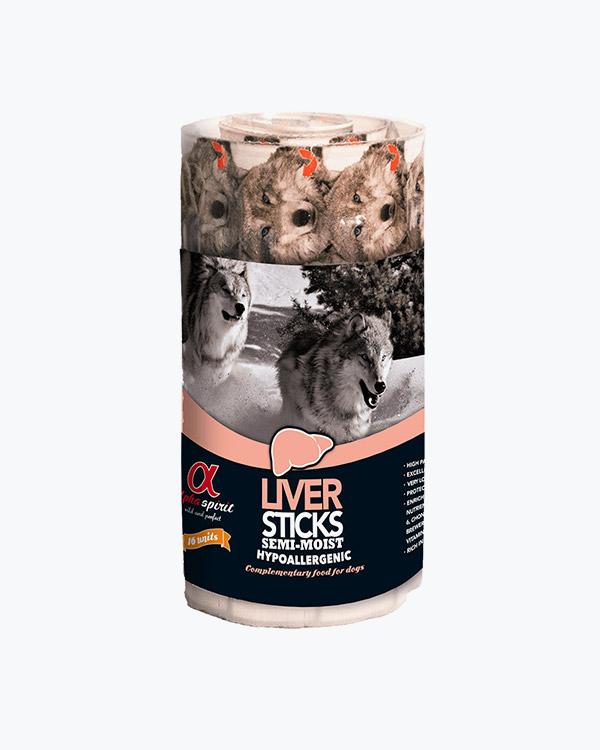 Полувлажное лакомство для собак Alpha Spirit Sticks Liver палочки с печенью, 160 г (16 шт по 10 г)