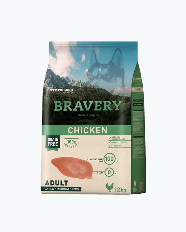 Сухий корм Bravery Chicken Large/Medium, для собак середніх і великих порід, курка, 12 кг