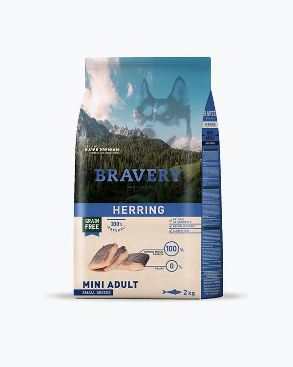 Сухой корм Bravery Herring Mini, для собак мелких пород, сельдь, 2 кг