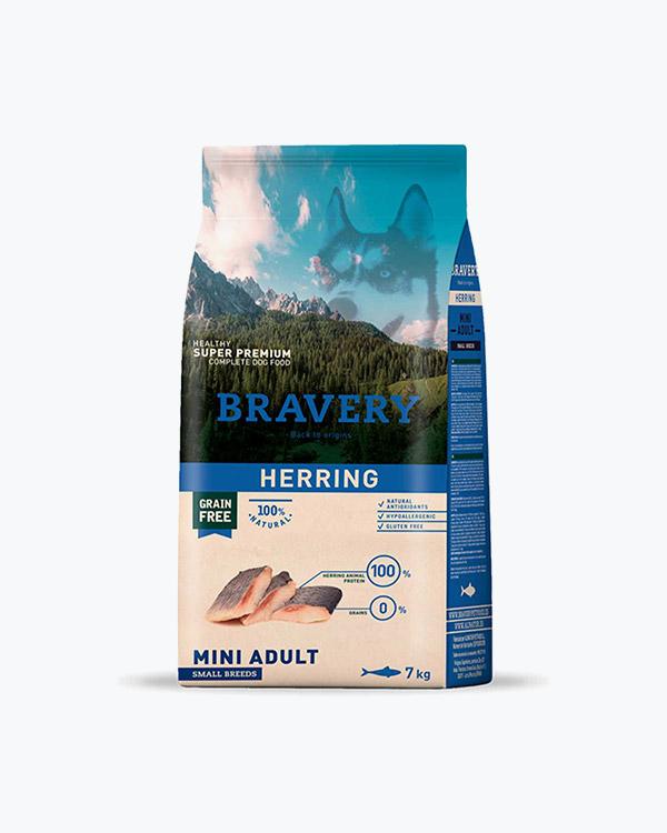 Сухой корм Bravery Herring Mini, для собак мелких пород, сельдь, 7 кг