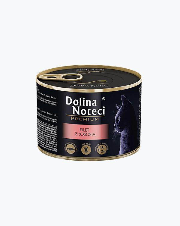 Консервований корм для кішок Dolina Noteci Premium з філе лосося, 185 г