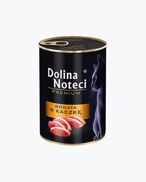 Консервований корм для кішок Dolina Noteci Premium м'ясні шматочки з качкою в соусі, 400 г