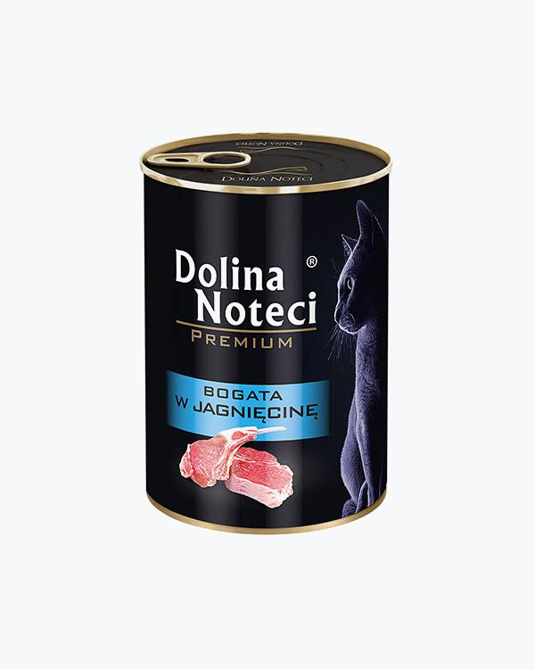 Консервований корм для кішок Dolina Noteci Premium м'ясні шматочки з ягнятини в соусі, 400 г