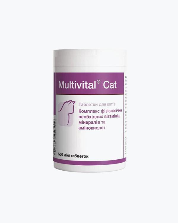 Вітамінно-мінеральна добавка Dolfos Multivital Cat для котів, 500 табл