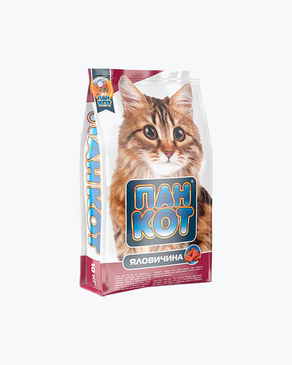 УЦІНКА - Сухий корм Пан-Кот для котів, яловичина, 10 кг