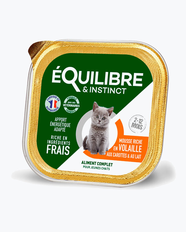 УЦІНКА - Мус для кошенят eQuilibre&Instinct птиця, морква, молоко, 85 г