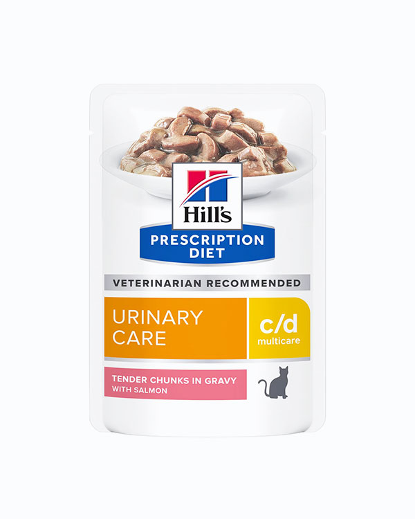Вологий корм Hill’s Prescription Diet c/d для кішок, догляд за сечовидільною системою, з лососем, пауч, 85 г