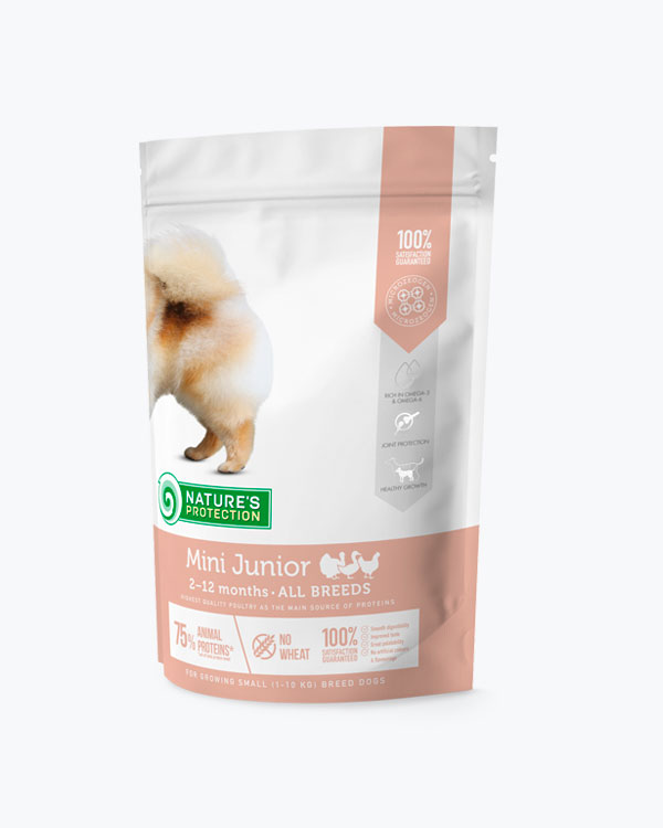 УЦІНКА - Сухий корм Nature's Protection Mini Junior Small Breeds для цуценят малих порід, з куркою, 500 г