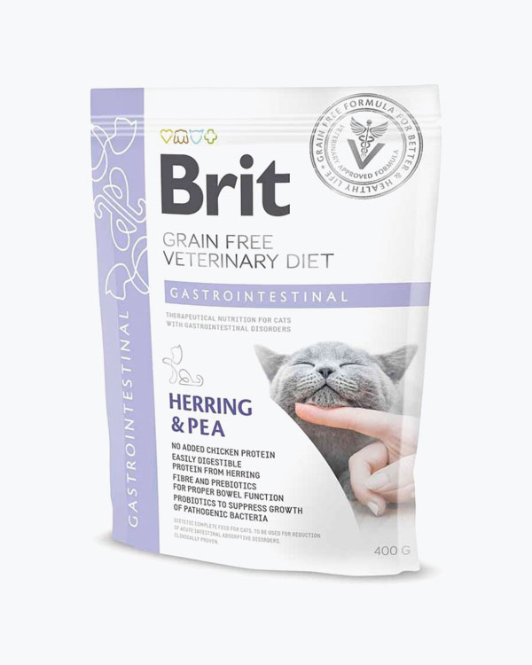 УЦІНКА - Сухий корм Brit VetDiet Gastrointestinal для котів, при порушеннях травлення, з оселедцем та лососем, 400 г