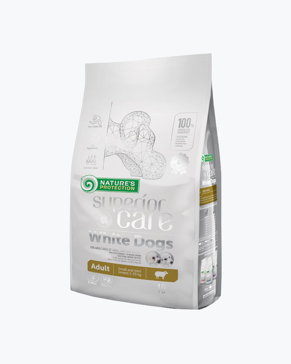 УЦІНКА - Сухий корм Nature's Protection Superior Care White Dogs Adult Small and Mini Breeds для дорослих собак малих порід з білою окраскою шерсті, з ягнятини, 10 кг