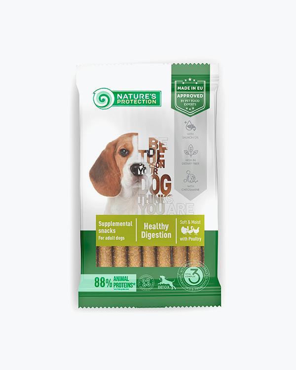 УЦІНКА - Ласощі Nature's Protection Healthy Healthy Digestion для собак з м'ясом птиці, 110 г