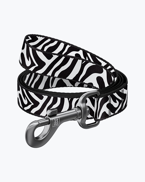Повідець WAUDOG нейлоновий Зебра для собак, розмір L-XXL (25мм, 200см)