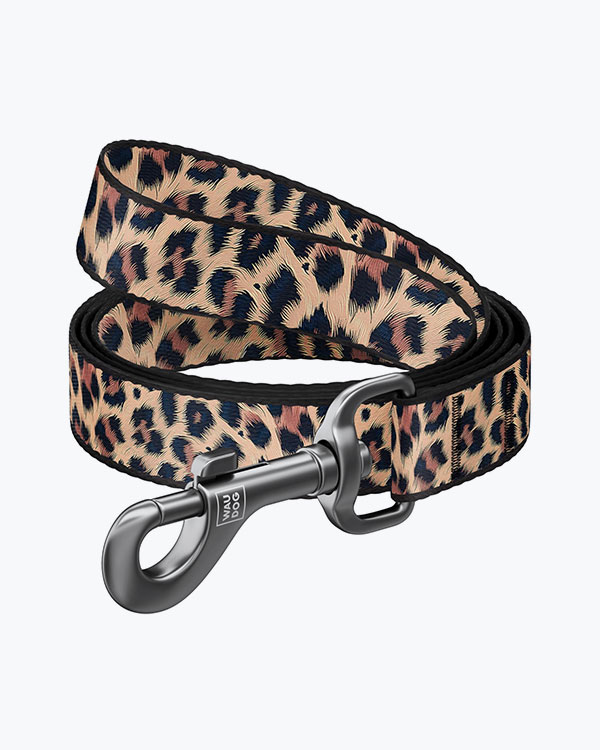 Поводок WAUDOG нейлоновый Леопард для собак, размер L-XXL (25мм, 200см)
